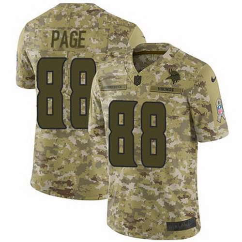 Personalized Vikings #88 Alan Page Camo Men’s Stitched NFL Limited 2018 Salute To Service Jersey