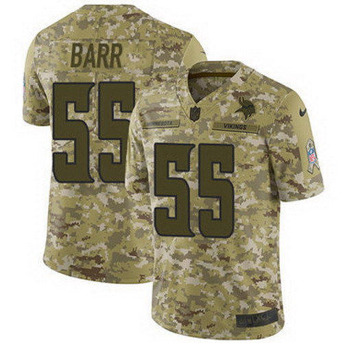 Personalized Vikings #55 Anthony Barr Camo Men’s Stitched NFL Limited 2018 Salute To Service Jersey