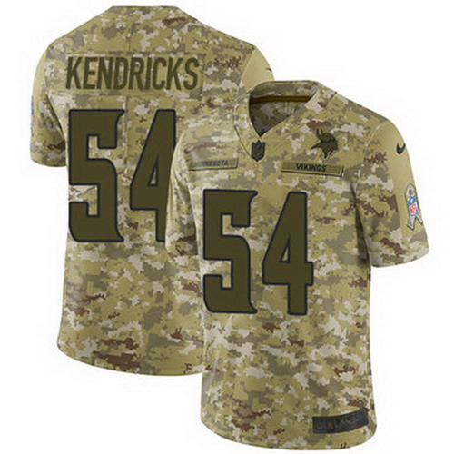 Personalized Vikings #54 Eric Kendricks Camo Men’s Stitched NFL Limited 2018 Salute To Service Jersey