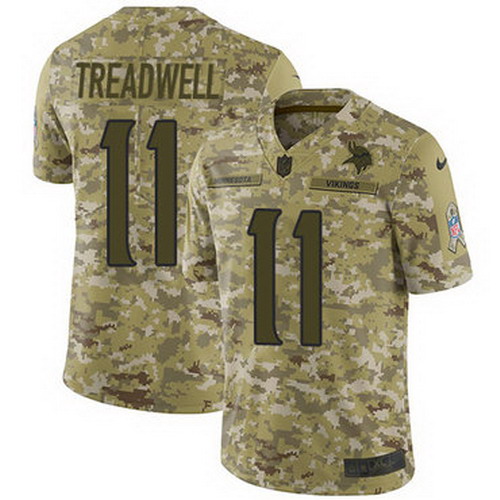 Personalized Vikings #11 Laquon Treadwell Camo Men’s Stitched NFL Limited 2018 Salute To Service Jersey
