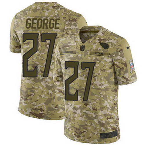 Personalized Titans #27 Eddie George Camo Men’s Stitched NFL Limited 2018 Salute To Service Jersey
