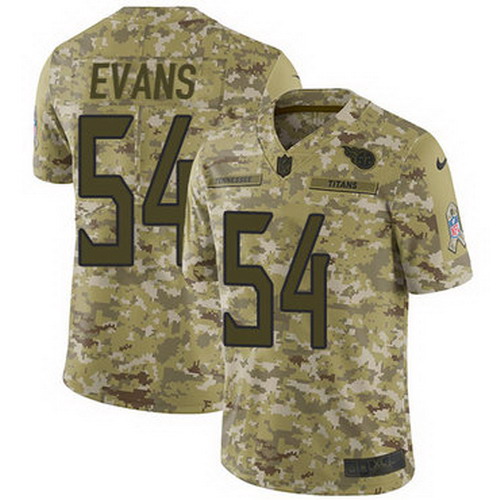 Personalized Titans #54 Rashaan Evans Camo Men’s Stitched NFL Limited 2018 Salute To Service Jersey