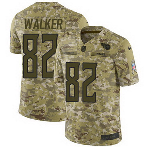 Personalized Titans #82 Delanie Walker Camo Men’s Stitched NFL Limited 2018 Salute To Service Jersey