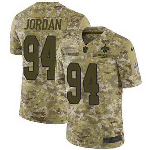 Personalized Saints #94 Cameron Jordan Camo Men’s Stitched NFL Limited 2018 Salute To Service Jersey