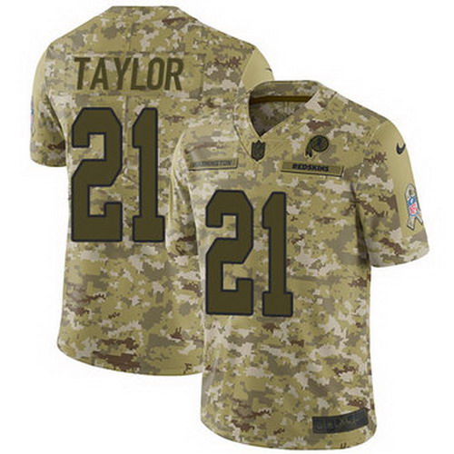 Personalized Redskins #21 Sean Taylor Camo Men’s Stitched NFL Limited 2018 Salute To Service Jersey
