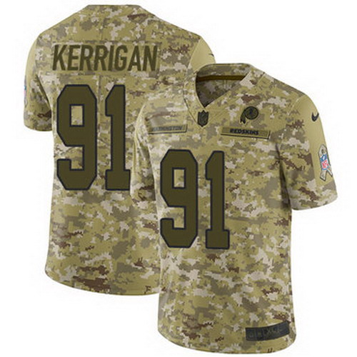Personalized Redskins #91 Ryan Kerrigan Camo Men’s Stitched NFL Limited 2018 Salute To Service Jersey