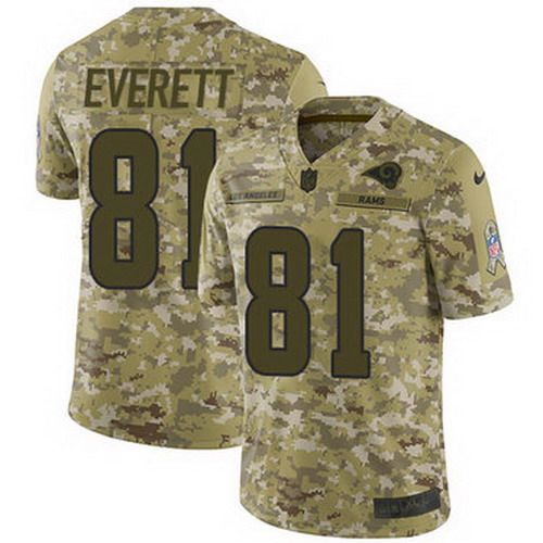 Personalized Rams #81 Gerald Everett Camo Men’s Stitched NFL Limited 2018 Salute To Service Jersey