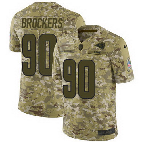 Personalized Rams #90 Michael Brockers Camo Men’s Stitched NFL Limited 2018 Salute To Service Jersey