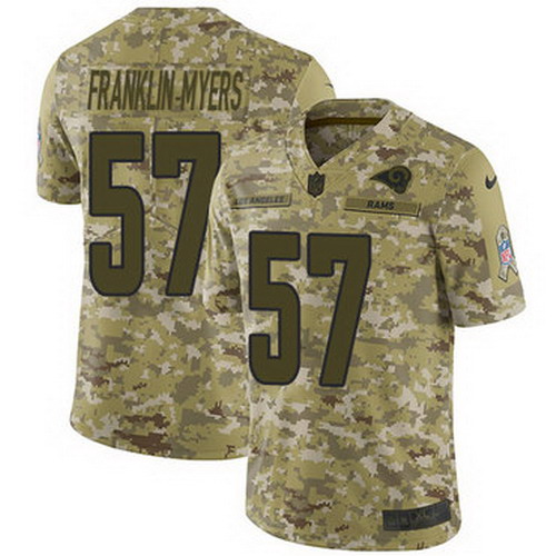 Personalized Rams #57 John Franklin-Myers Camo Men’s Stitched NFL Limited 2018 Salute To Service Jersey
