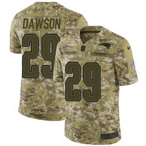 Personalized Patriots #29 Duke Dawson Camo Men’s Stitched NFL Limited 2018 Salute To Service Jersey