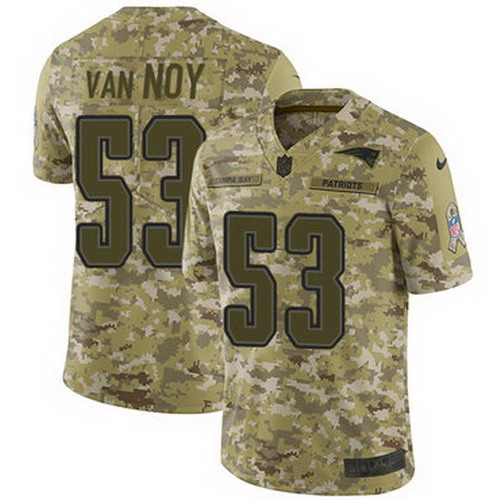 Personalized Patriots #53 Kyle Van Noy Camo Men’s Stitched NFL Limited 2018 Salute To Service Jersey