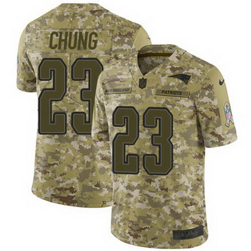 Personalized Patriots #23 Patrick Chung Camo Men’s Stitched NFL Limited 2018 Salute To Service Jersey