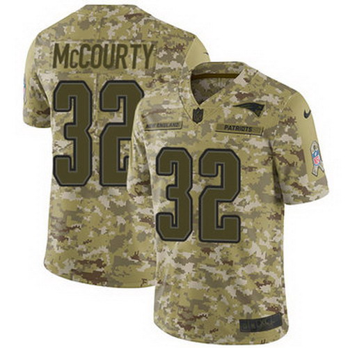 Personalized Patriots #32 Devin McCourty Camo Men’s Stitched NFL Limited 2018 Salute To Service Jersey