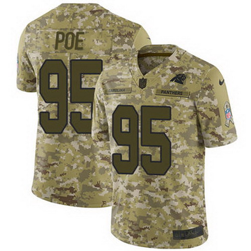 Personalized Panthers #95 Dontari Poe Camo Men’s Stitched NFL Limited 2018 Salute To Service Jersey