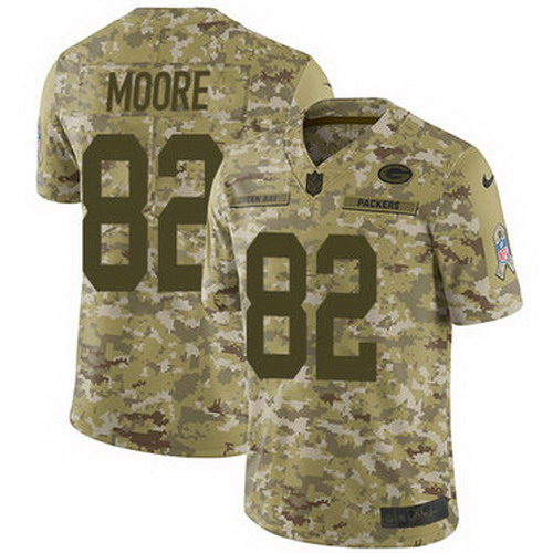 Personalized Packers #82 J’Mon Moore Camo Men’s Stitched NFL Limited 2018 Salute To Service Jersey