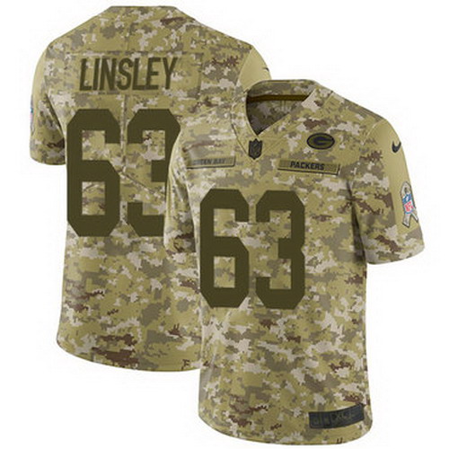 Personalized Packers #63 Corey Linsley Camo Men’s Stitched NFL Limited 2018 Salute To Service Jersey