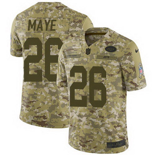 Personalized Jets #26 Marcus Maye Camo Men’s Stitched NFL Limited 2018 Salute To Service Jersey