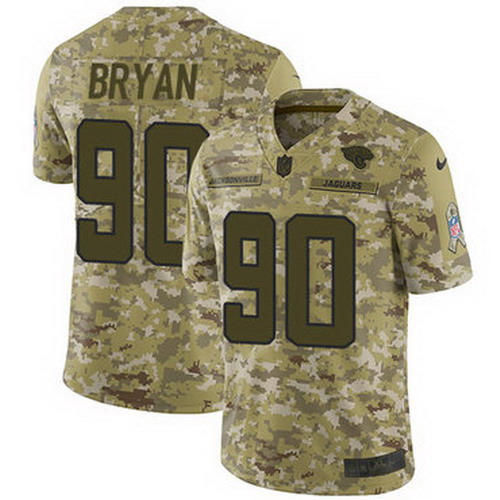 Personalized Jaguars #90 Taven Bryan Camo Men’s Stitched NFL Limited 2018 Salute To Service Jersey