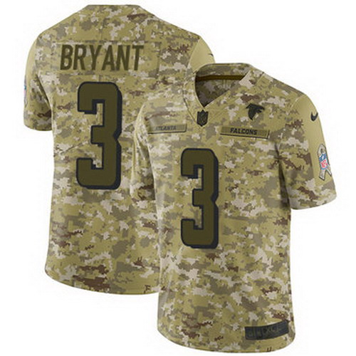 Personalized Falcons #3 Matt Bryant Camo Men’s Stitched NFL Limited 2018 Salute To Service Jersey