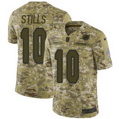Personalized Dolphins #10 Kenny Stills Camo Men’s Stitched NFL Limited 2018 Salute To Service Jersey