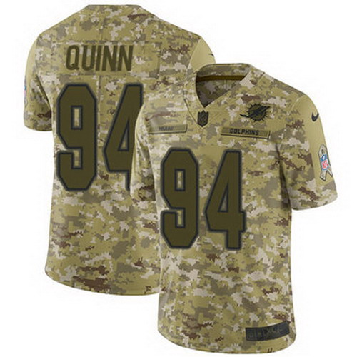 Personalized Dolphins #94 Robert Quinn Camo Men’s Stitched NFL Limited 2018 Salute To Service Jersey