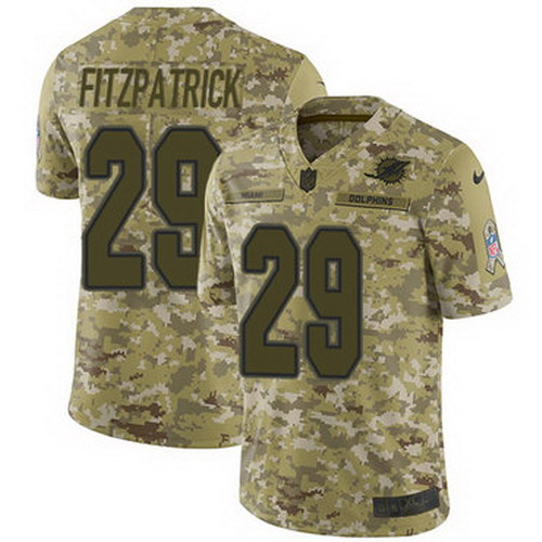 Personalized Dolphins #29 Minkah Fitzpatrick Camo Men’s Stitched NFL Limited 2018 Salute To Service Jersey