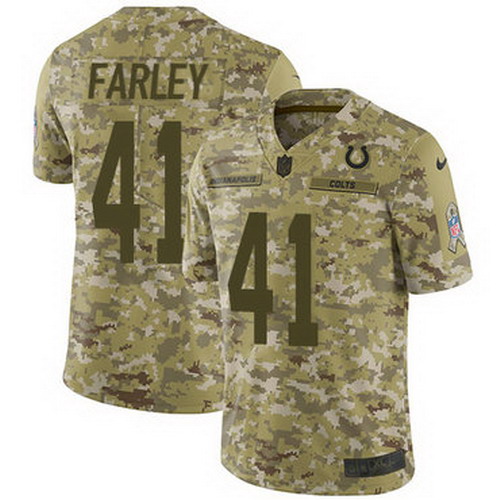 Personalized Colts #41 Matthias Farley Camo Men’s Stitched NFL Limited 2018 Salute To Service Jersey