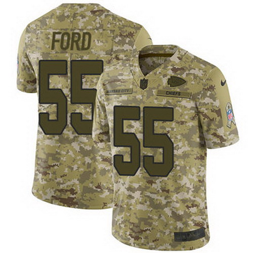 Personalized Chiefs #55 Dee Ford Camo Men’s Stitched NFL Limited 2018 Salute To Service Jersey