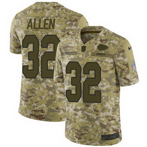 Personalized Chiefs #32 Marcus Allen Camo Men’s Stitched NFL Limited 2018 Salute To Service Jersey