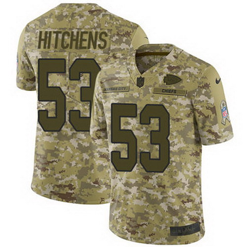 Personalized Chiefs #53 Anthony Hitchens Camo Men’s Stitched NFL Limited 2018 Salute To Service Jersey