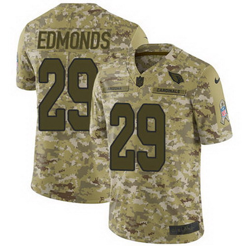 Personalized Cardinals #29 Chase Edmonds Camo Men’s Stitched NFL Limited 2018 Salute to Service Jersey