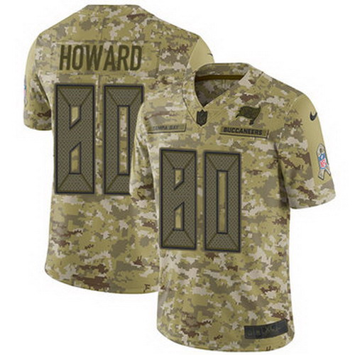Personalized Buccaneers #80 O. J. Howard Camo Men’s Stitched NFL Limited 2018 Salute To Service Jersey