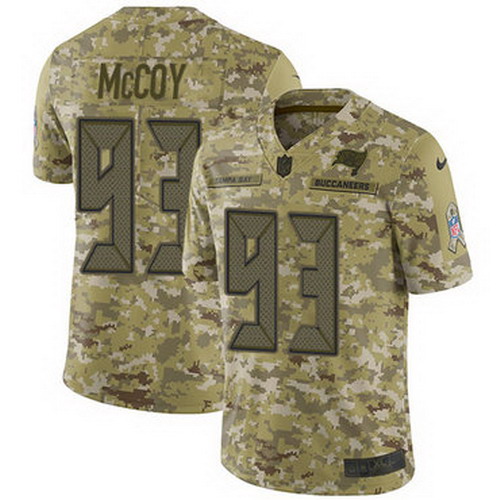 Personalized Buccaneers #93 Gerald McCoy Camo Men’s Stitched NFL Limited 2018 Salute To Service Jersey