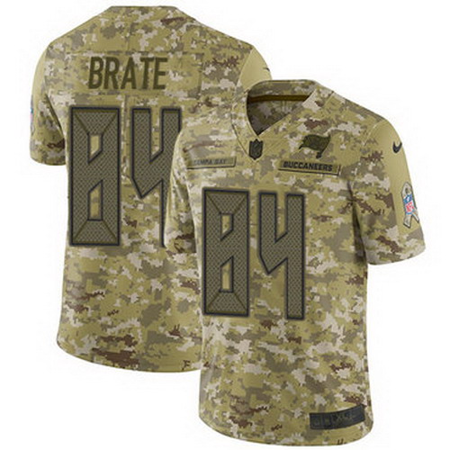 Personalized Buccaneers #84 Cameron Brate Camo Men’s Stitched NFL Limited 2018 Salute To Service Jersey
