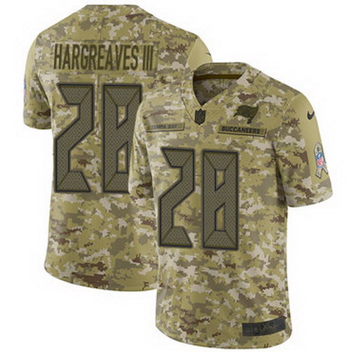 Personalized Buccaneers #28 Vernon Hargreaves III Camo Men’s Stitched NFL Limited 2018 Salute To Service Jersey