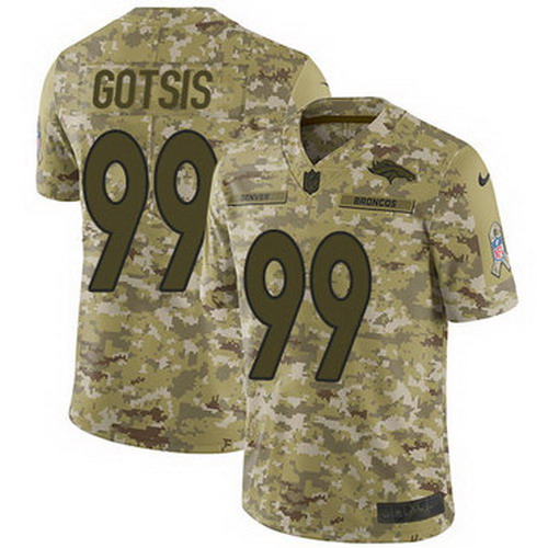 Personalized Broncos #99 Adam Gotsis Camo Men’s Stitched NFL Limited 2018 Salute To Service Jersey