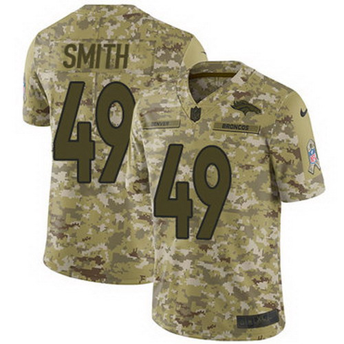 Personalized Broncos #49 Dennis Smith Camo Men’s Stitched NFL Limited 2018 Salute To Service Jersey