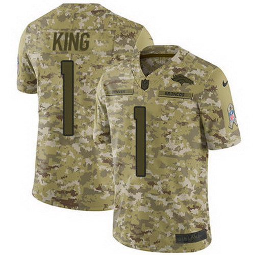 Personalized Broncos #1 Marquette King Camo Men’s Stitched NFL Limited 2018 Salute To Service Jersey