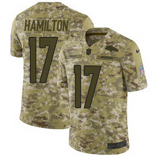 Personalized Broncos #17 DaeSean Hamilton Camo Men’s Stitched NFL Limited 2018 Salute To Service Jersey
