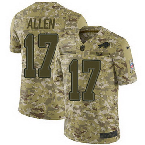 Personalized Bills #17 Josh Allen Camo Men’s Stitched NFL Limited 2018 Salute To Service Jersey