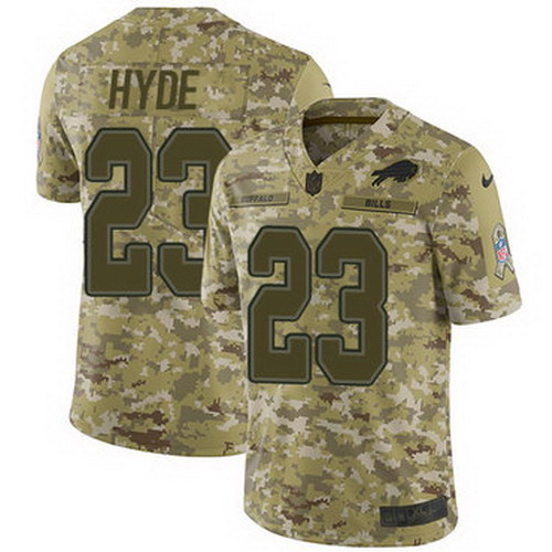 Personalized Bills #23 Micah Hyde Camo Men’s Stitched NFL Limited 2018 Salute To Service Jersey