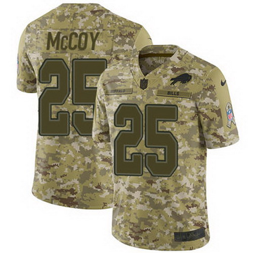 Personalized Bills #25 LeSean McCoy Camo Men’s Stitched NFL Limited 2018 Salute To Service Jersey