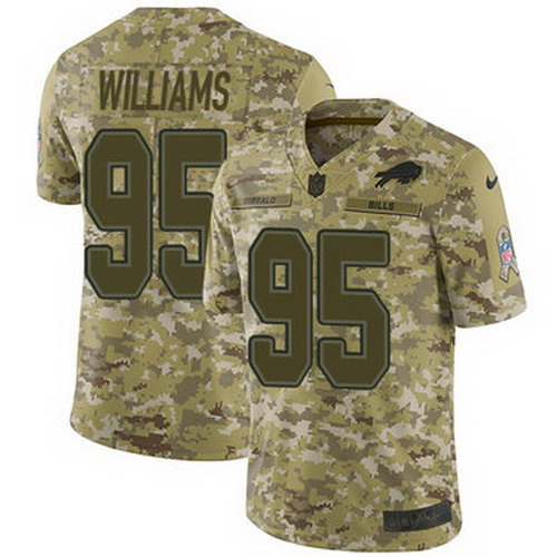 Personalized Bills #95 Kyle Williams Camo Men’s Stitched NFL Limited 2018 Salute To Service Jersey