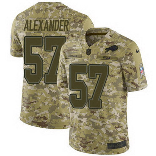 Personalized Bills #57 Lorenzo Alexander Camo Men’s Stitched NFL Limited 2018 Salute To Service Jersey