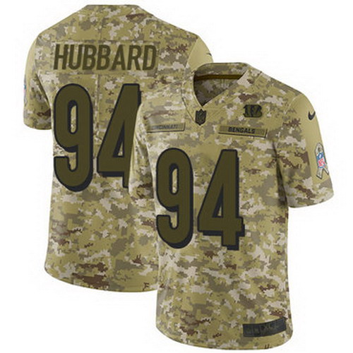 Personalized Bengals #94 Sam Hubbard Camo Men’s Stitched NFL Limited 2018 Salute To Service Jersey