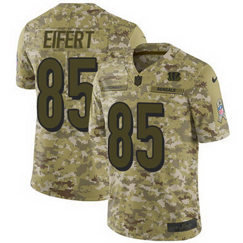 Personalized Bengals #85 Tyler Eifert Camo Men’s Stitched NFL Limited 2018 Salute To Service Jersey