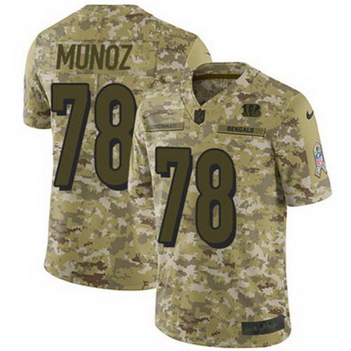 Personalized Bengals #78 Anthony Munoz Camo Men’s Stitched NFL Limited 2018 Salute To Service Jersey