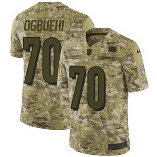 Personalized Bengals #70 Cedric Ogbuehi Camo Men’s Stitched NFL Limited 2018 Salute To Service Jersey