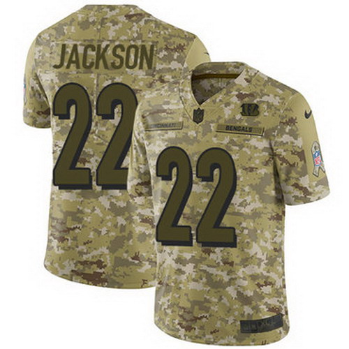 Personalized Bengals #22 William Jackson Camo Men’s Stitched NFL Limited 2018 Salute To Service Jersey