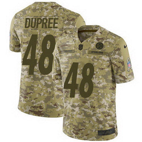 Personalized Steelers #48 Bud Dupree Camo Men’s Stitched NFL Limited 2018 Salute To Service Jersey